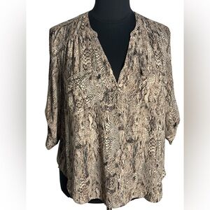Torrid Snake Print Corpcore Women's Top 3/4 sleeves Harper Pullover Blouse SZ 2